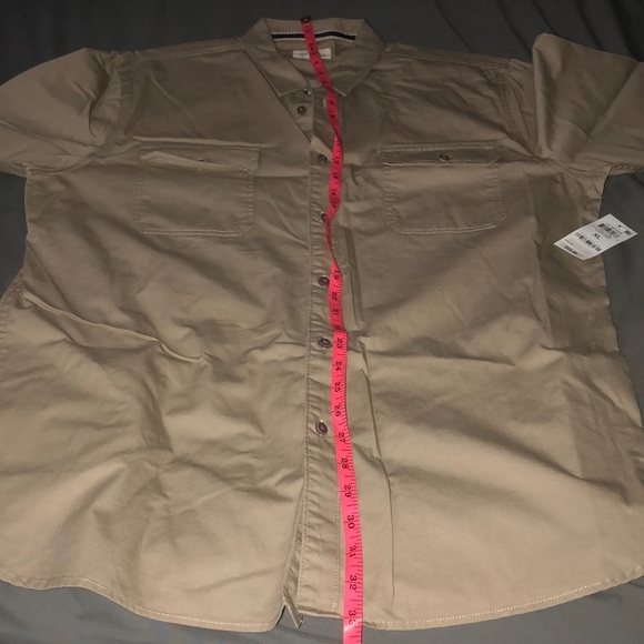 NWT Rustic Khaki Long Sleeve Woven Button Shirt - Picture 10 of 10